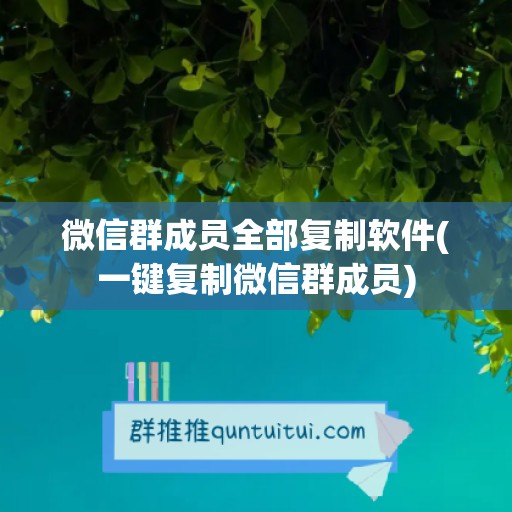 微信群成员全部复制软件(一键复制微信群成员)