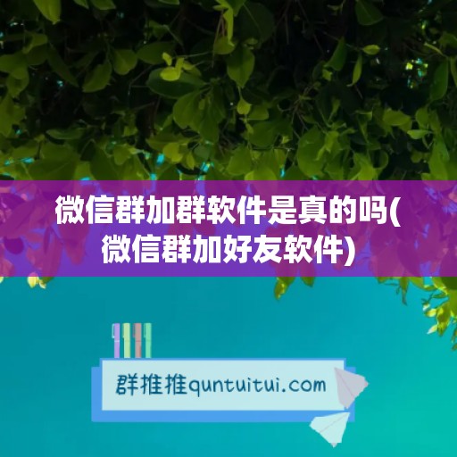 微信群加群软件是真的吗(微信群加好友软件)