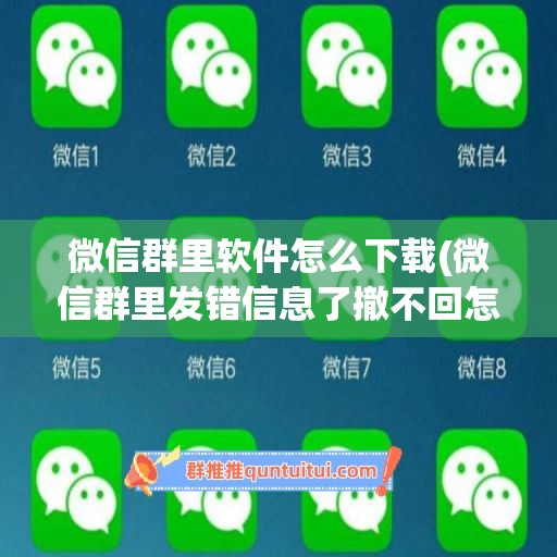 微信群里软件怎么下载(微信群里发错信息了撤不回怎么办)