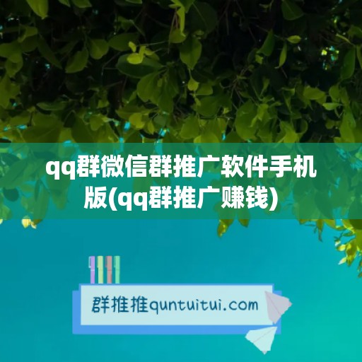 qq群微信群推广软件手机版(qq群推广赚钱)