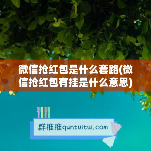 微信抢红包是什么套路(微信抢红包有挂是什么意思)