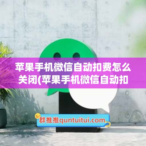 苹果手机微信自动扣费怎么关闭(苹果手机微信自动扣费关闭不了怎么办)