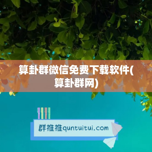 算卦群微信免费下载软件(算卦群网)