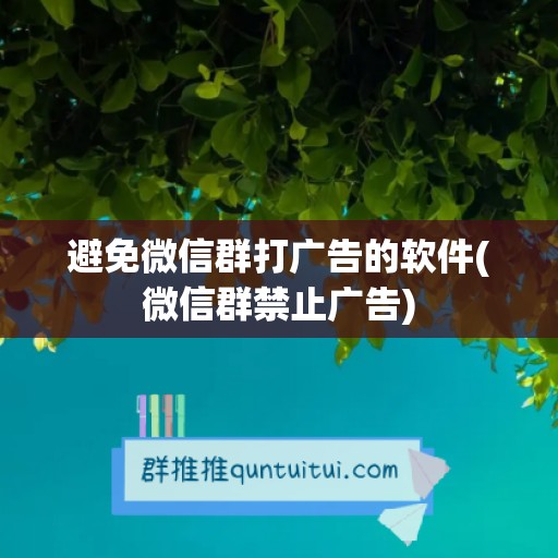 避免微信群打广告的软件(微信群禁止广告)