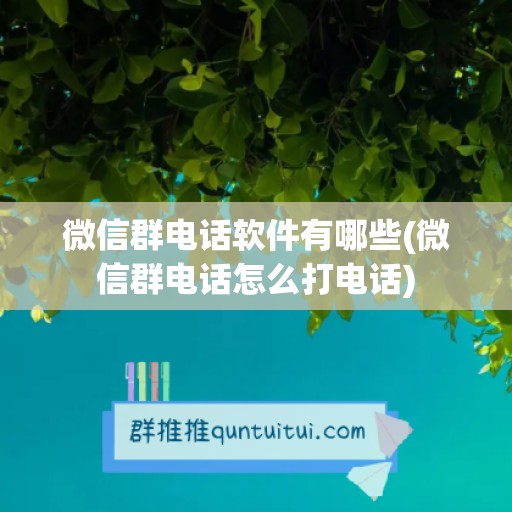 微信群电话软件有哪些(微信群电话怎么打电话)