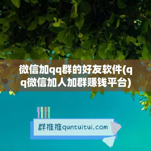 微信加qq群的好友软件(qq微信加人加群赚钱平台)