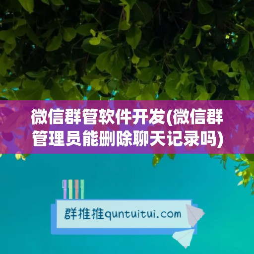 微信群管软件开发(微信群管理员能删除聊天记录吗)