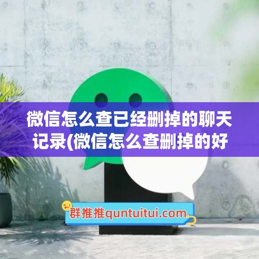 微信怎么查已经删掉的聊天记录(微信怎么查删掉的好友微信号)