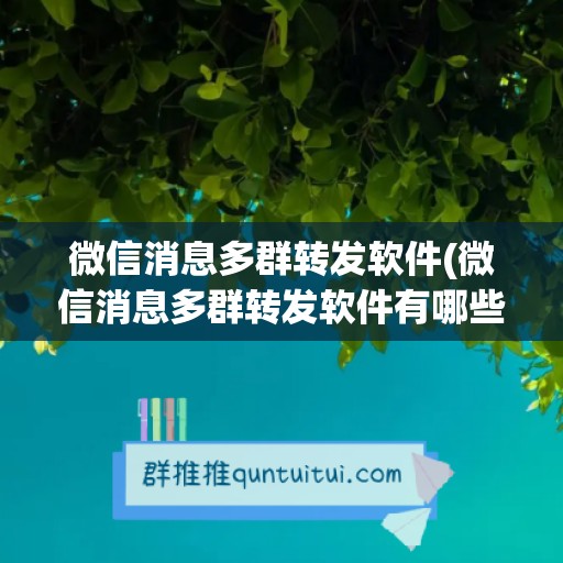 微信消息多群转发软件(微信消息多群转发软件有哪些)