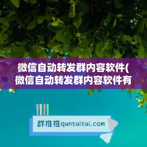 微信自动转发群内容软件(微信自动转发群内容软件有哪些)