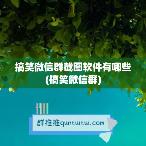 搞笑微信群截图软件有哪些(搞笑微信群)