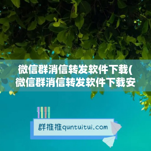 微信群消信转发软件下载(微信群消信转发软件下载安装)