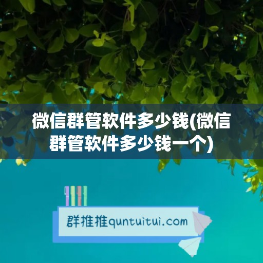 微信群管软件多少钱(微信群管软件多少钱一个)