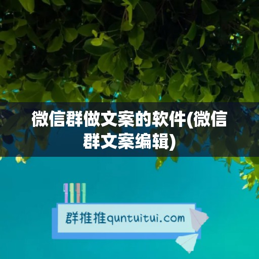 微信群做文案的软件(微信群文案编辑)