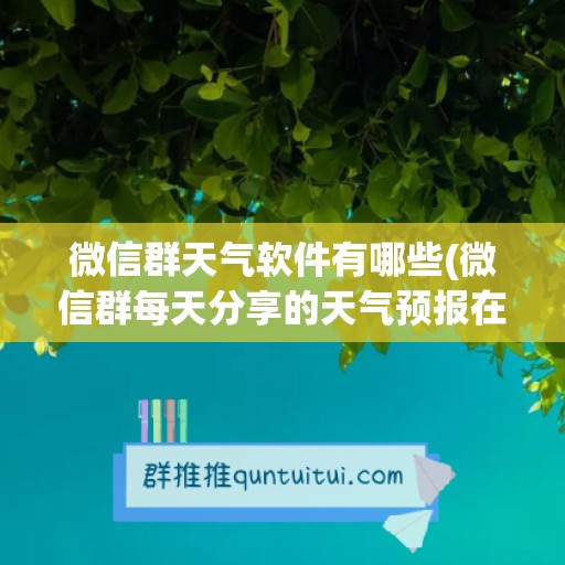 微信群天气软件有哪些(微信群每天分享的天气预报在哪找的)