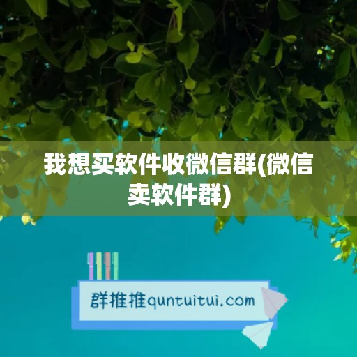 我想买软件收微信群(微信卖软件群)