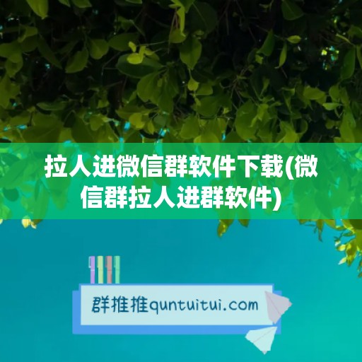 拉人进微信群软件下载(微信群拉人进群软件)