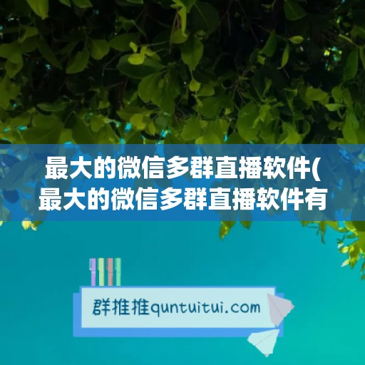 最大的微信多群直播软件(最大的微信多群直播软件有哪些)