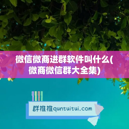 微信微商进群软件叫什么(微商微信群大全集)