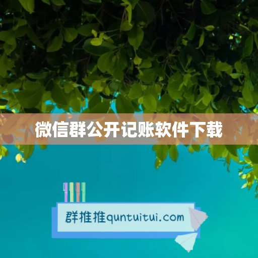 微信群公开记账软件下载