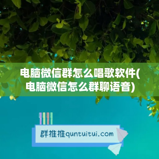 电脑微信群怎么唱歌软件(电脑微信怎么群聊语音)