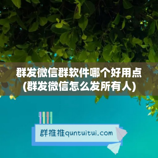 群发微信群软件哪个好用点(群发微信怎么发所有人)