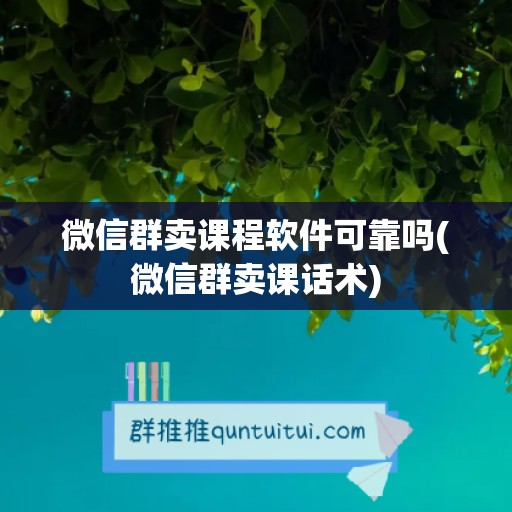 微信群卖课程软件可靠吗(微信群卖课话术)