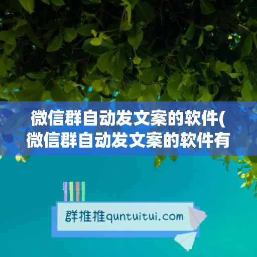 微信群自动发文案的软件(微信群自动发文案的软件有哪些)