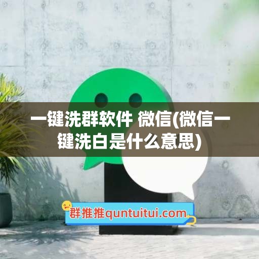 一键洗群软件 微信(微信一键洗白是什么意思)