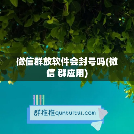 微信群放软件会封号吗(微信 群应用)