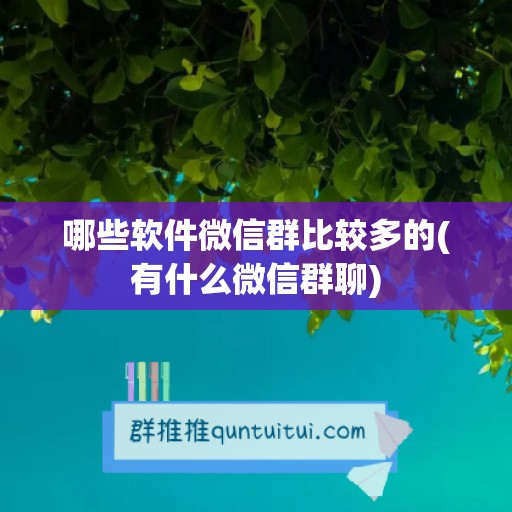 哪些软件微信群比较多的(有什么微信群聊)