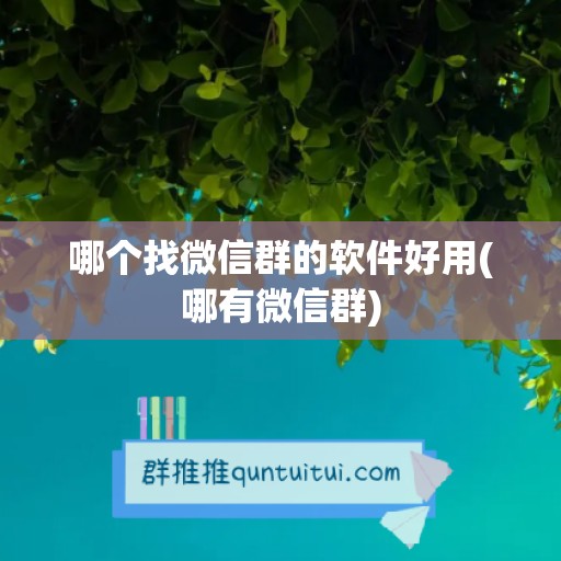 哪个找微信群的软件好用(哪有微信群)