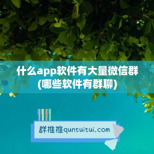 什么app软件有大量微信群(哪些软件有群聊)