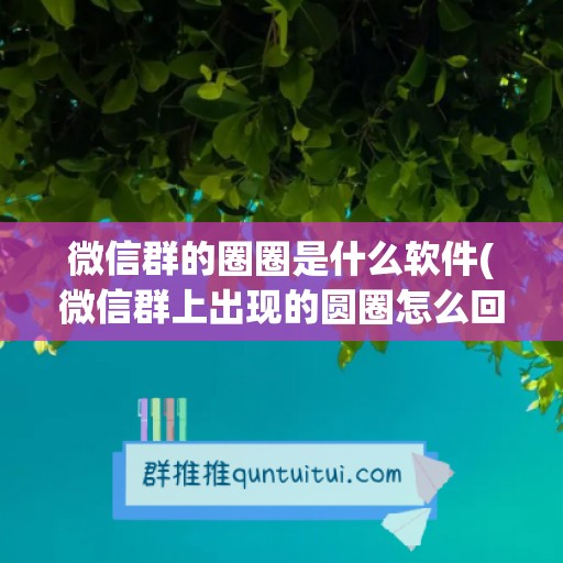 微信群的圈圈是什么软件(微信群上出现的圆圈怎么回事)