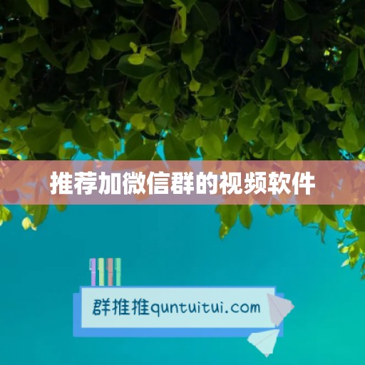 推荐加微信群的视频软件