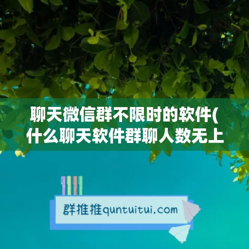 聊天微信群不限时的软件(什么聊天软件群聊人数无上限)