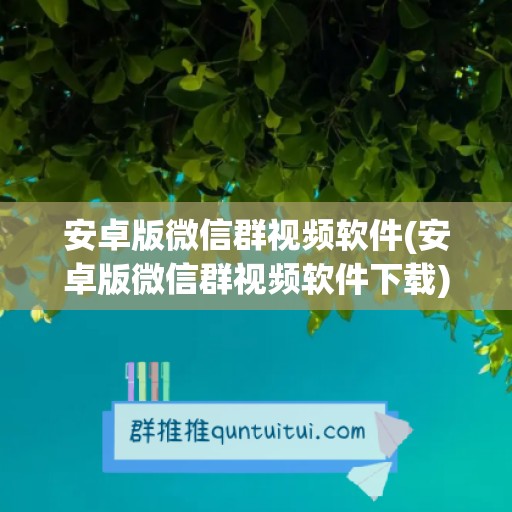 安卓版微信群视频软件(安卓版微信群视频软件下载)