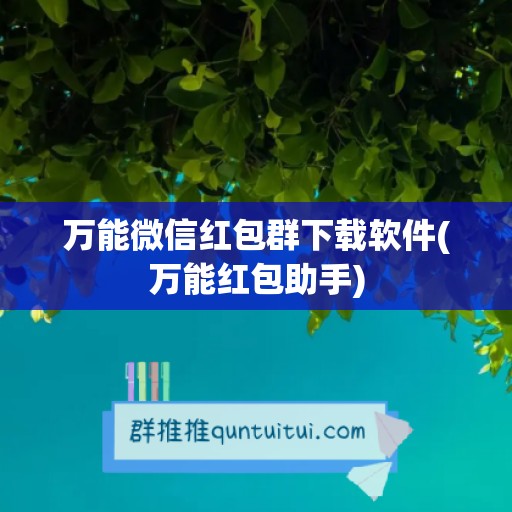 万能微信红包群下载软件(万能红包助手)