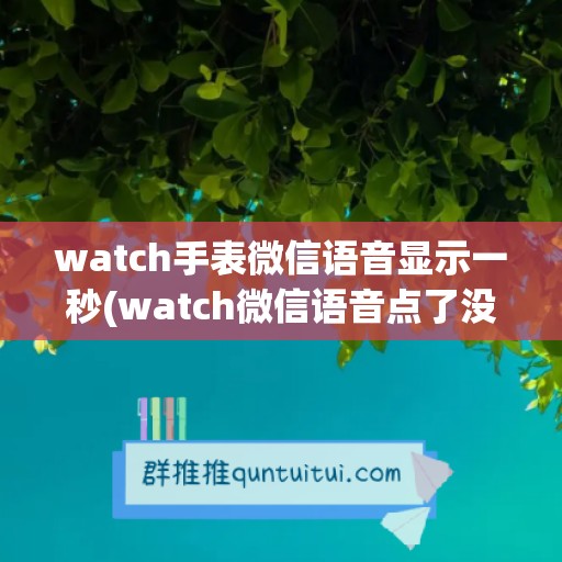 watch手表微信语音显示一秒(watch微信语音点了没反应)