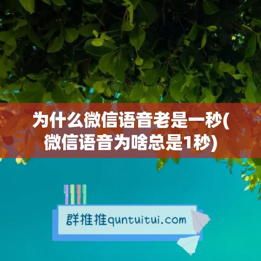 为什么微信语音老是一秒(微信语音为啥总是1秒)