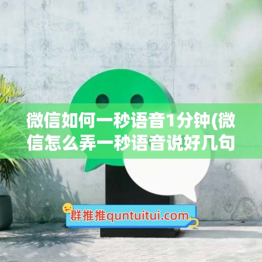 微信如何一秒语音1分钟(微信怎么弄一秒语音说好几句话)