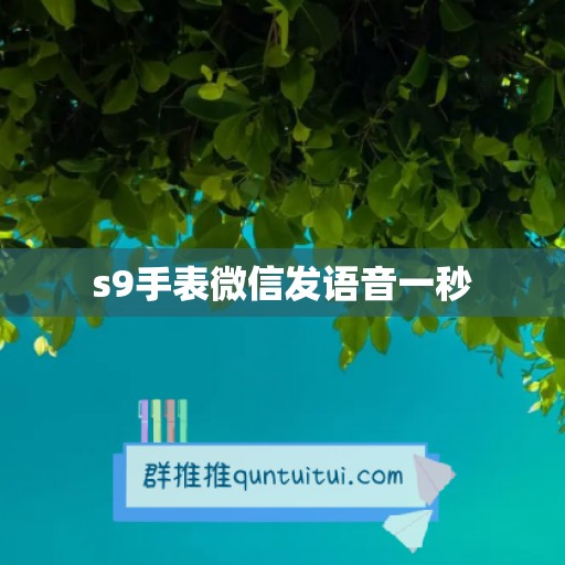 s9手表微信发语音一秒