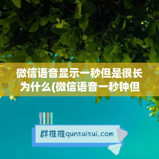 微信语音显示一秒但是很长为什么(微信语音一秒钟但是语音好久)