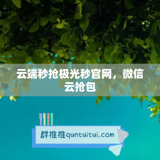 云端秒抢极光秒官网，微信云抢包