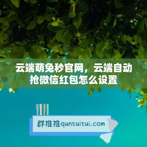 云端萌兔秒官网，云端自动抢微信红包怎么设置