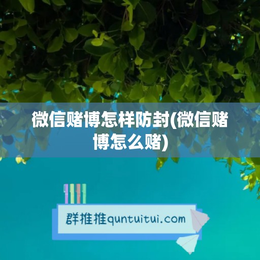 微信赌博怎样防封(微信赌博怎么赌)