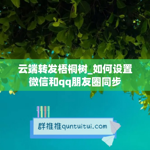 云端转发梧桐树_如何设置微信和qq朋友圈同步