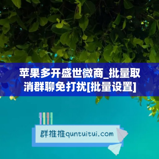 苹果多开盛世微商_批量取消群聊免打扰[批量设置]