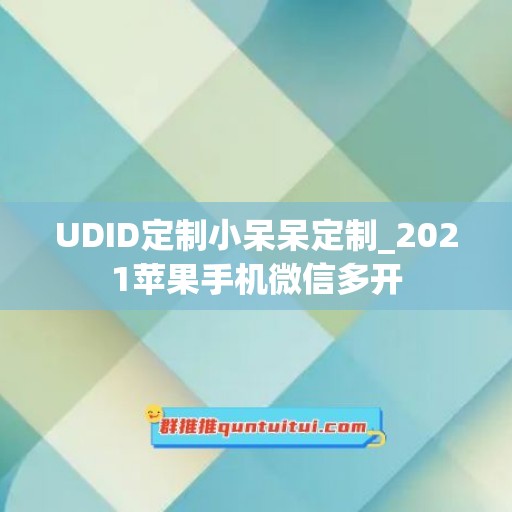 UDID定制小呆呆定制_2021苹果手机微信多开