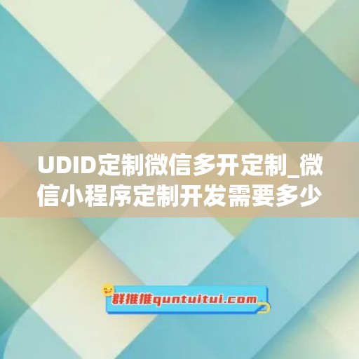 UDID定制微信多开定制_微信小程序定制开发需要多少钱(微信定制开发技巧)